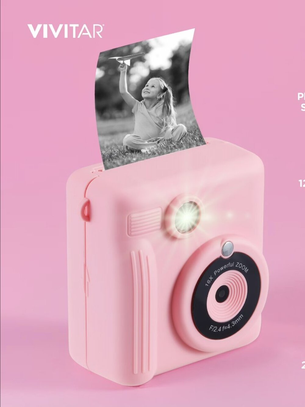 Vivitar InstaPrint Digital Camera, 12MP, 4 Games, 2 Rolls of Paper, Instantly Pr